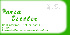 maria dittler business card