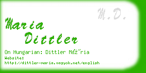 maria dittler business card